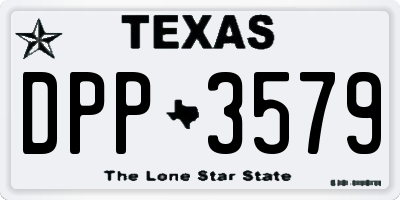 TX license plate DPP3579