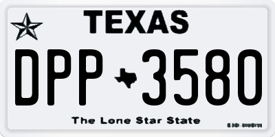 TX license plate DPP3580