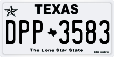 TX license plate DPP3583