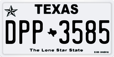 TX license plate DPP3585