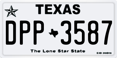 TX license plate DPP3587