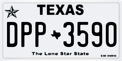 TX license plate DPP3590