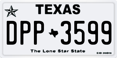 TX license plate DPP3599