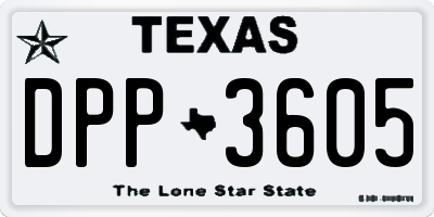 TX license plate DPP3605