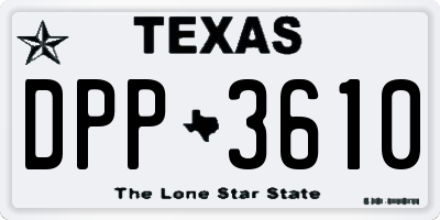 TX license plate DPP3610