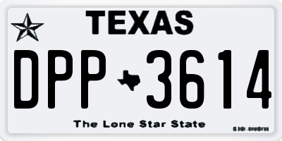 TX license plate DPP3614