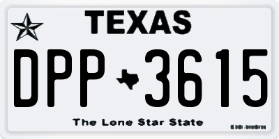 TX license plate DPP3615