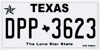 TX license plate DPP3623