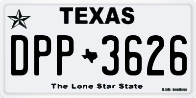 TX license plate DPP3626