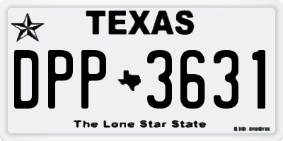 TX license plate DPP3631