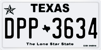 TX license plate DPP3634