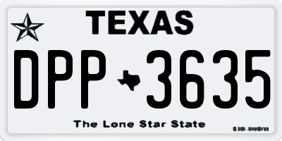 TX license plate DPP3635