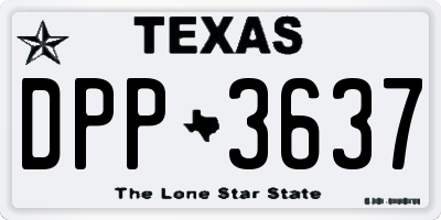 TX license plate DPP3637