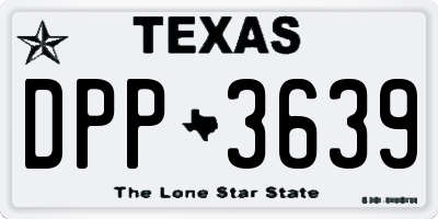 TX license plate DPP3639