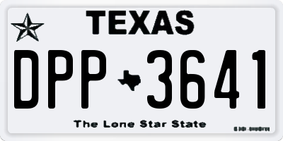 TX license plate DPP3641