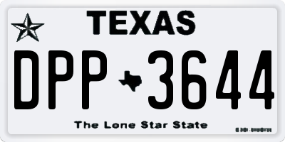 TX license plate DPP3644