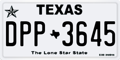 TX license plate DPP3645