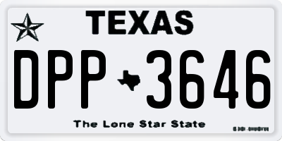 TX license plate DPP3646