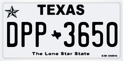 TX license plate DPP3650