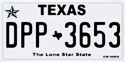 TX license plate DPP3653