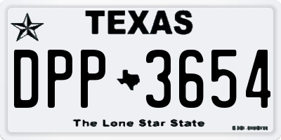 TX license plate DPP3654