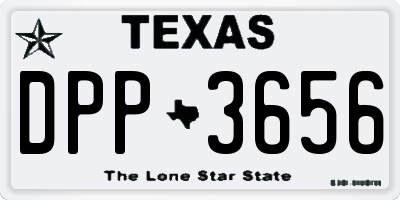 TX license plate DPP3656