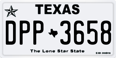 TX license plate DPP3658