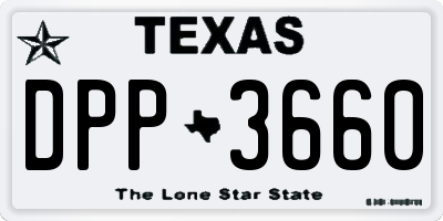 TX license plate DPP3660