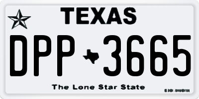 TX license plate DPP3665