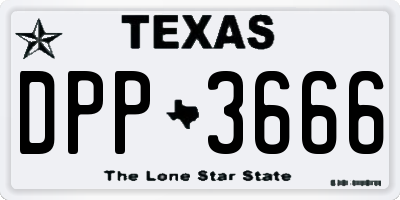 TX license plate DPP3666