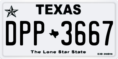 TX license plate DPP3667