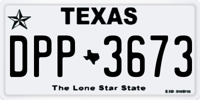 TX license plate DPP3673