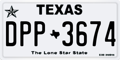 TX license plate DPP3674