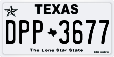 TX license plate DPP3677