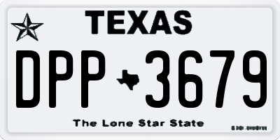 TX license plate DPP3679