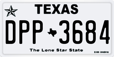 TX license plate DPP3684