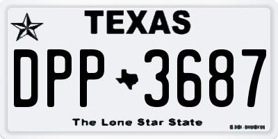 TX license plate DPP3687