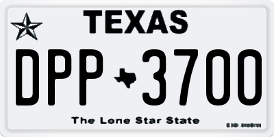 TX license plate DPP3700