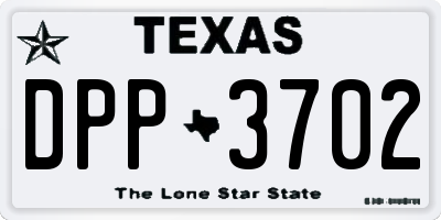 TX license plate DPP3702