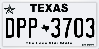 TX license plate DPP3703