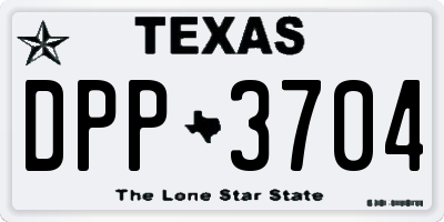 TX license plate DPP3704