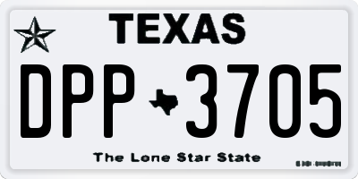 TX license plate DPP3705