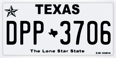 TX license plate DPP3706