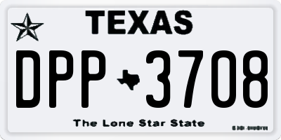 TX license plate DPP3708