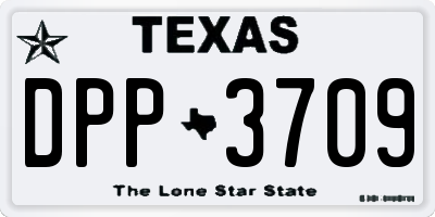 TX license plate DPP3709