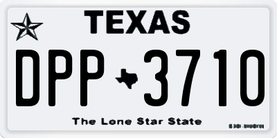 TX license plate DPP3710