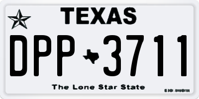 TX license plate DPP3711