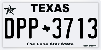 TX license plate DPP3713