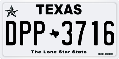 TX license plate DPP3716