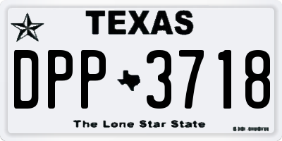 TX license plate DPP3718